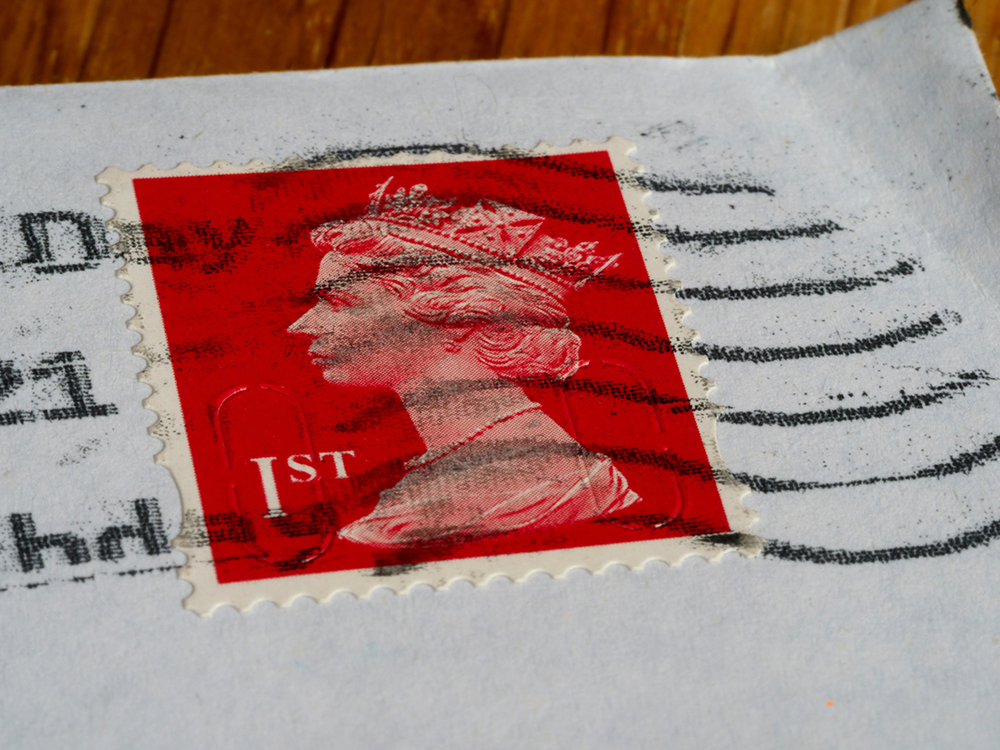 Stamped post not franked post